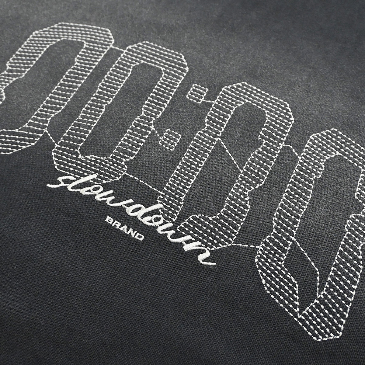 SLOWDOWN Hour Embroidered Tee Black (FW26)