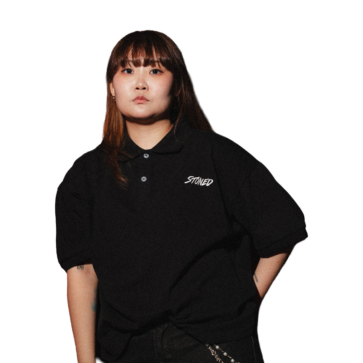 Stoned & Co ® Stoned Basic : Genetic Polo Tee Black (FW26)