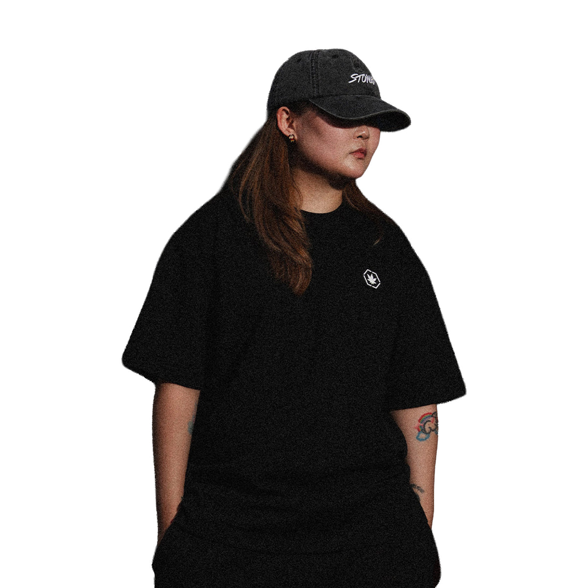 Stoned & Co ® Stoned Basic : Hexagon Patch Tee Black (FW26)