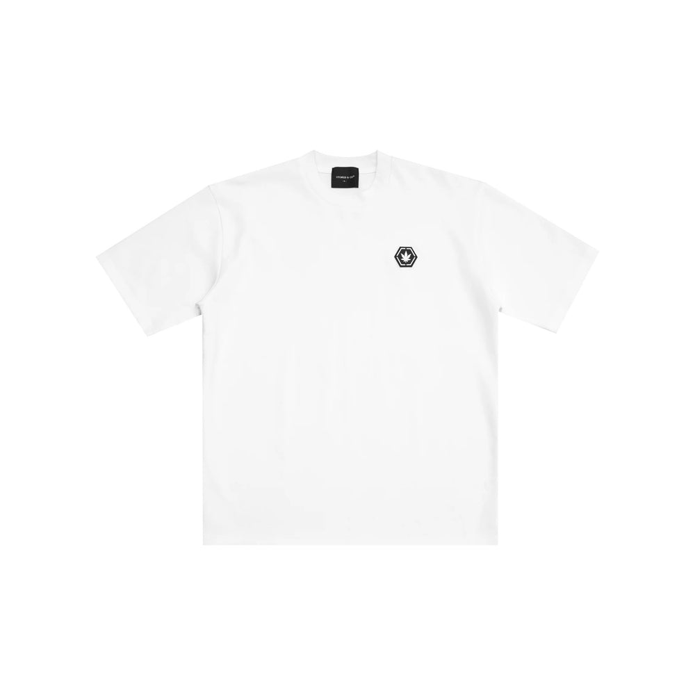 Stoned & Co ® Stoned Basic : Hexagon Patch Tee White (FW26)