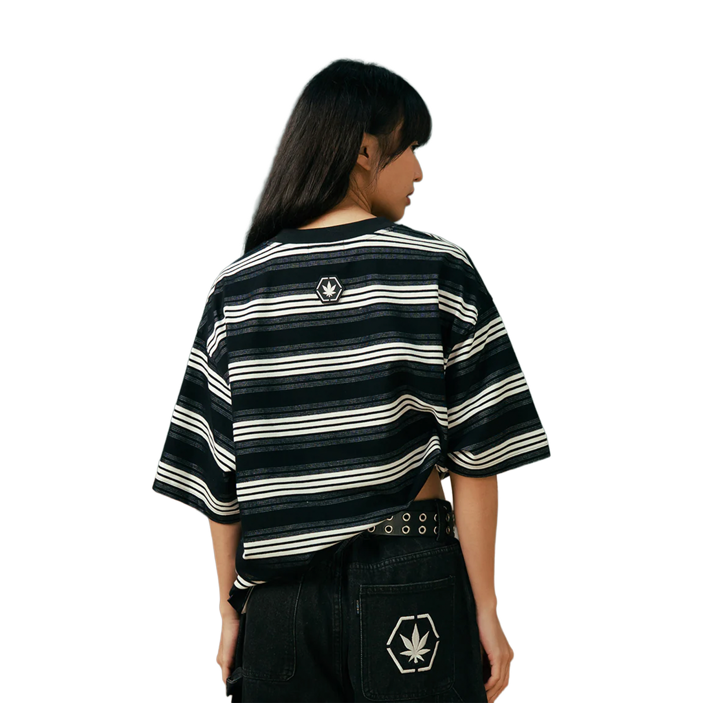 Stoned & Co ® Originals v2 : Stripe Tee Black/Grey (FW25)