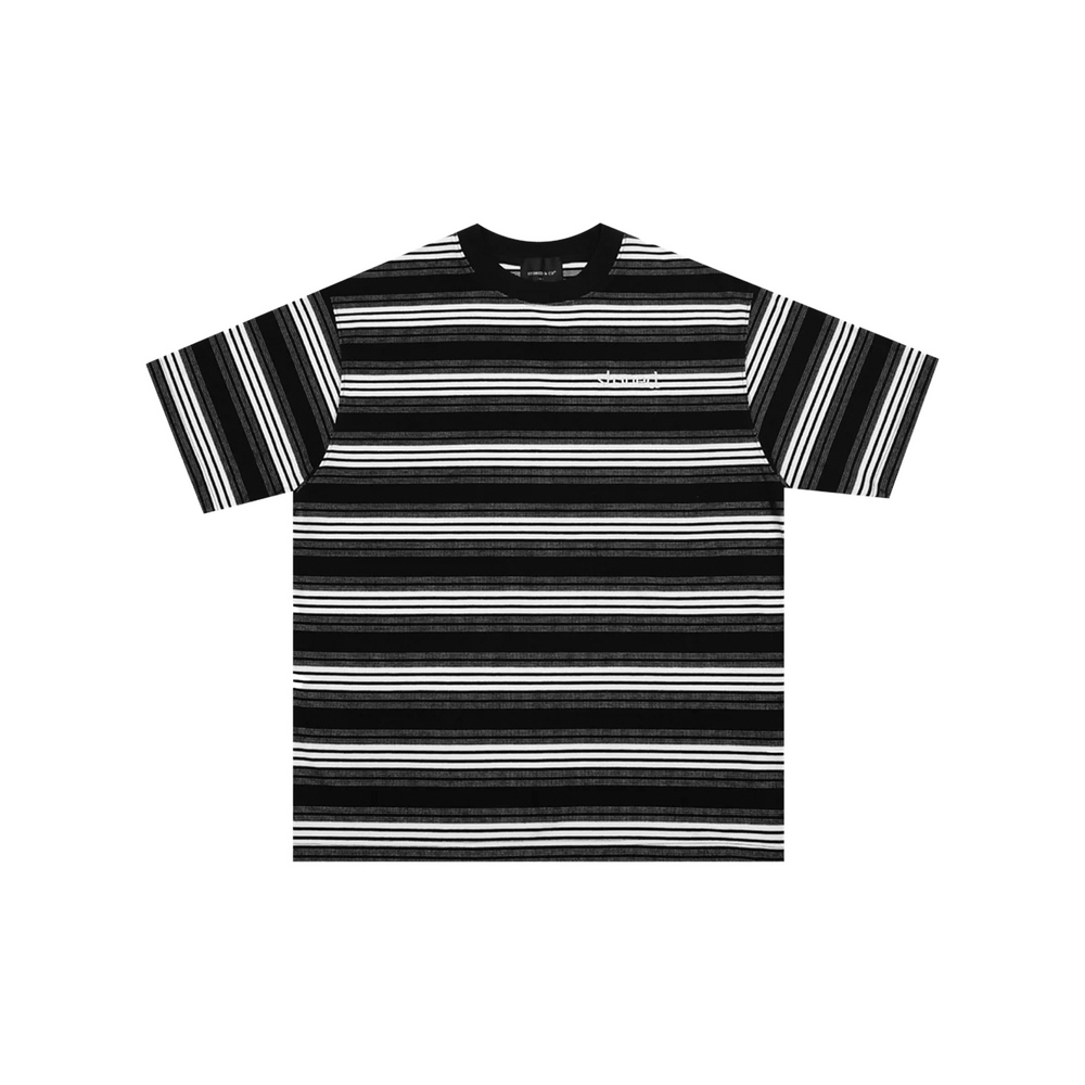 Stoned & Co ® Originals v2 : Stripe Tee Black/Grey (FW25)