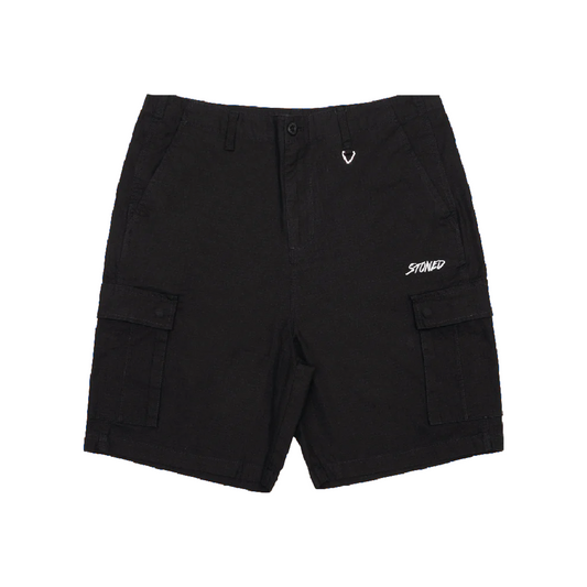 Stoned & Co ® Blessed25 : Cargo Shorts Black (SS25)