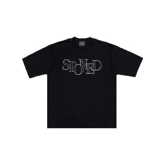 Stoned & Co ® Blessed25 : Unfinished Logo Tee Black (SS25)