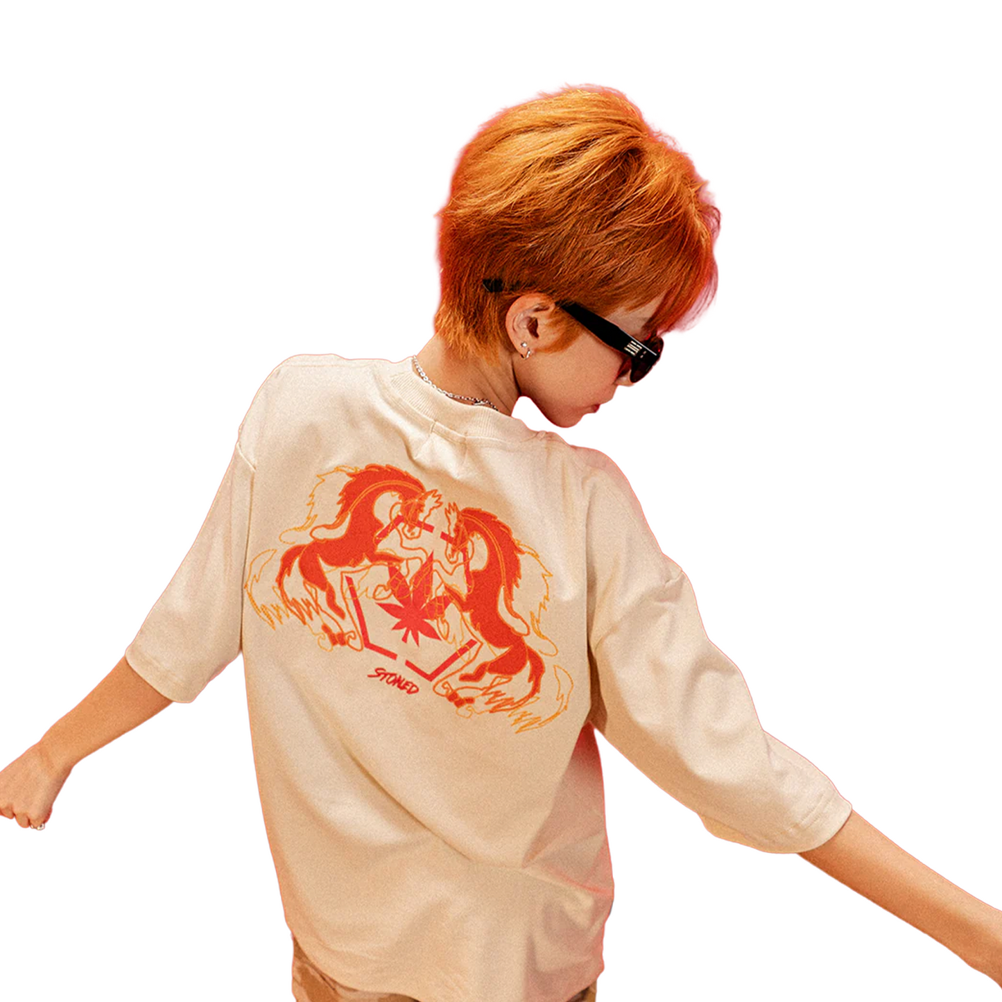 Stoned & Co ® Dark Horse : Twin Horses Tee Beige (SS26)