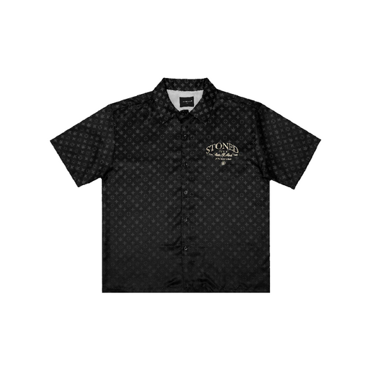 Stoned & Co ® Void : Monogram Revere Shirt Black (FW24)