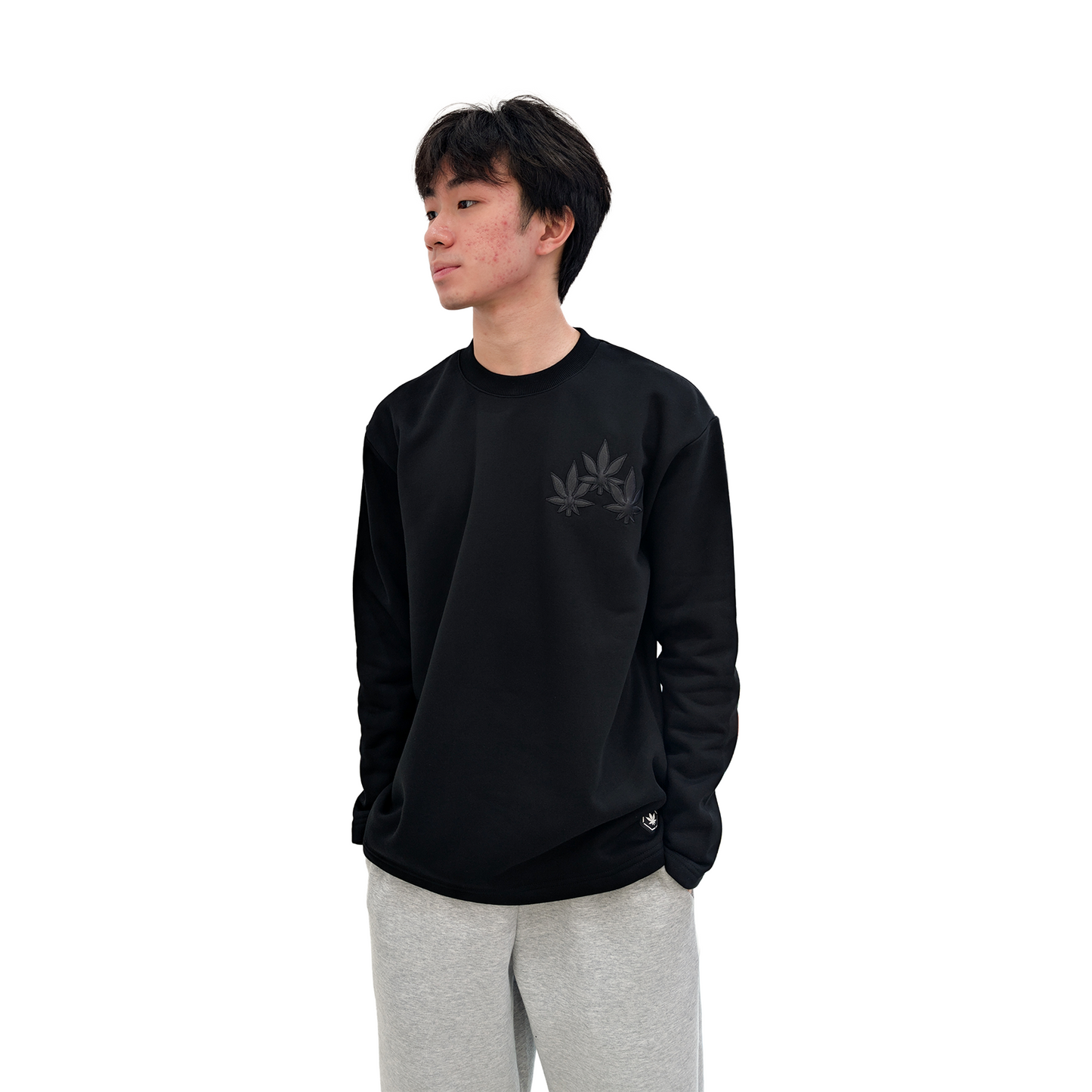 Stoned & Co ® WBB25 : Triplet Maple Sweater Black (SS25)