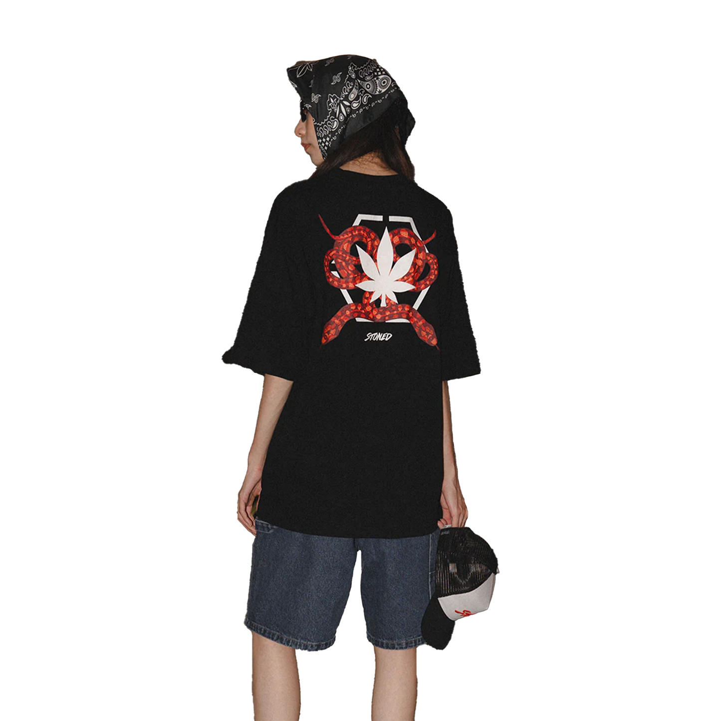 Stoned & Co ® Mystic: Hexagon Snake Tee Black (SS25)