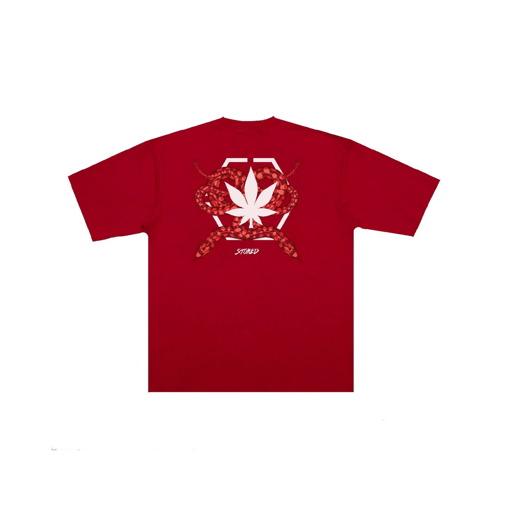 Stoned & Co ® Mystic: Hexagon Snake Tee Red (SS25)