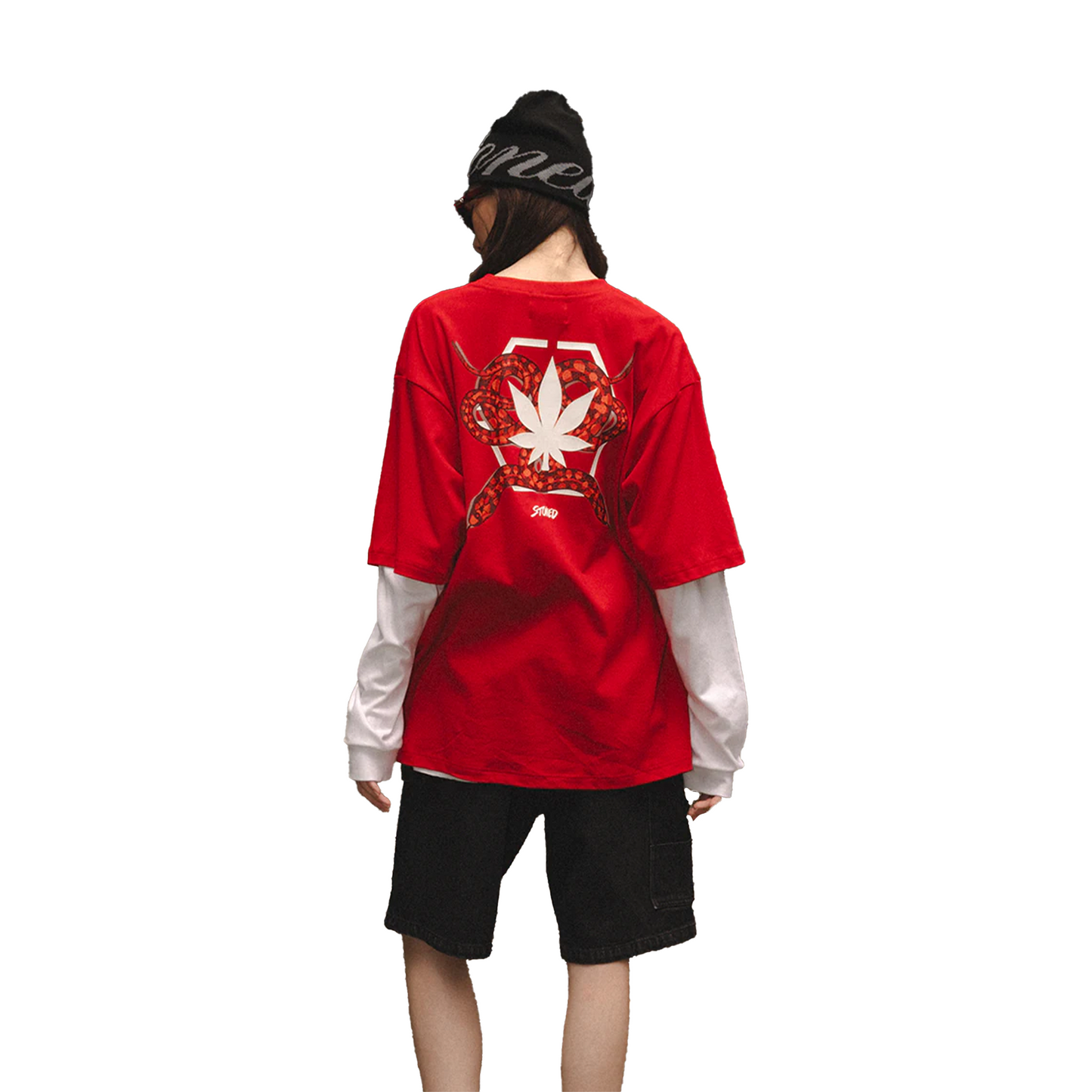 Stoned & Co ® Mystic: Hexagon Snake Tee Red (SS25)