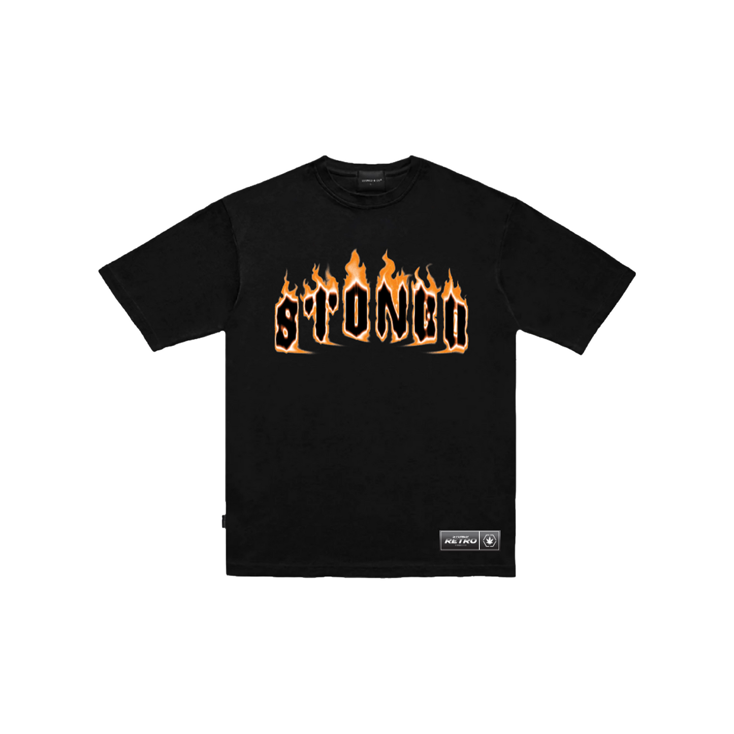 Stoned & Co ® Stoned Retro: Flame Tee Black (SS24)