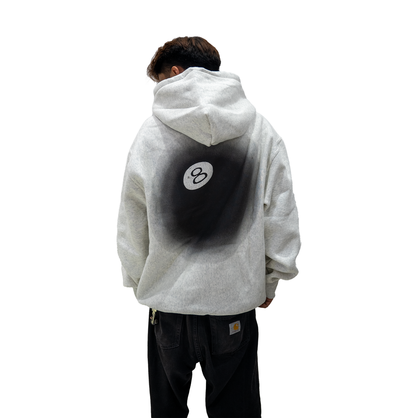 Stussy 8 Ball Fade Hoodie Ash Heather (FW22)