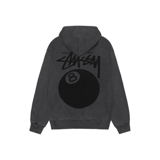 Stussy 8 Ball Pigment Dyed Zip Hoodie Black (FW24)