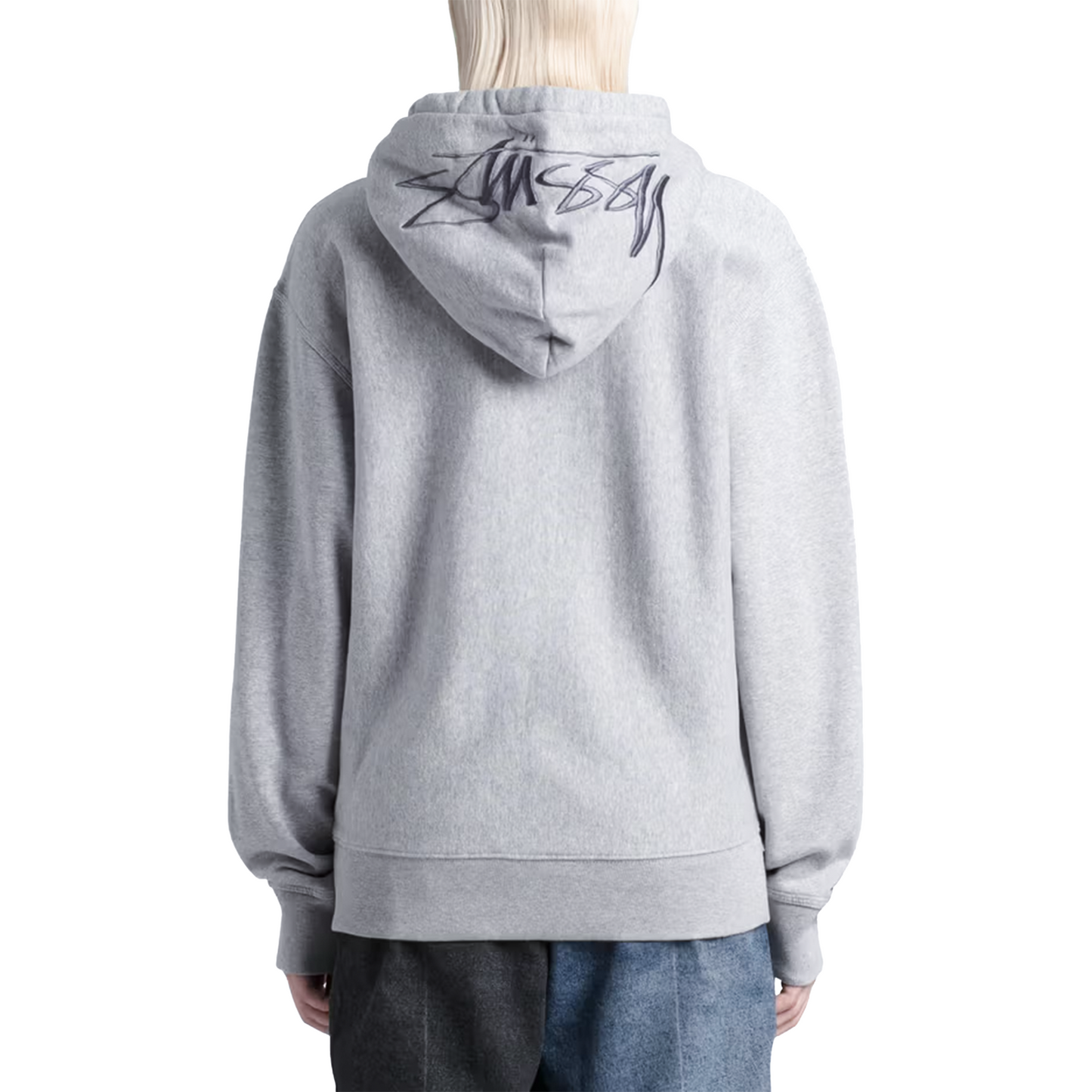 Stussy Back Hood Appliqué Hoodie Ash Heather (SS22)