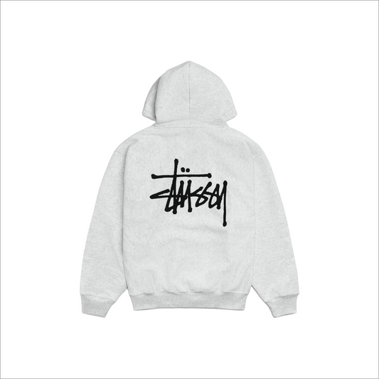 Stüssy Basic Zip-Up Hoodie Ash Heather (SS23)