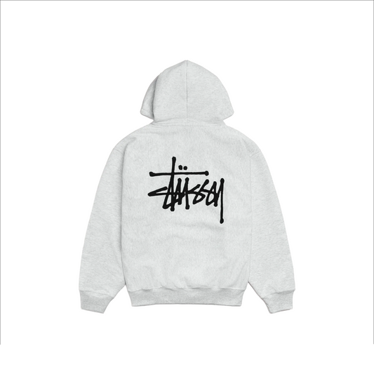 Stüssy Basic Zip-Up Hoodie Ash Heather (SS23)