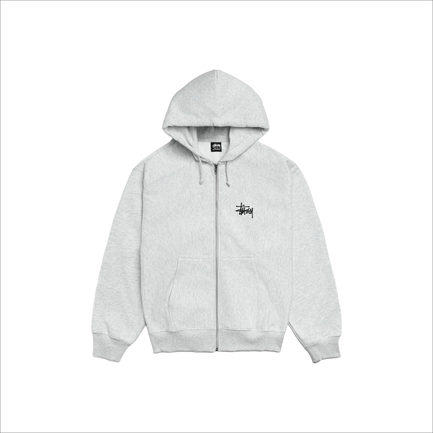 Stüssy Basic Zip-Up Hoodie Ash Heather (SS23)