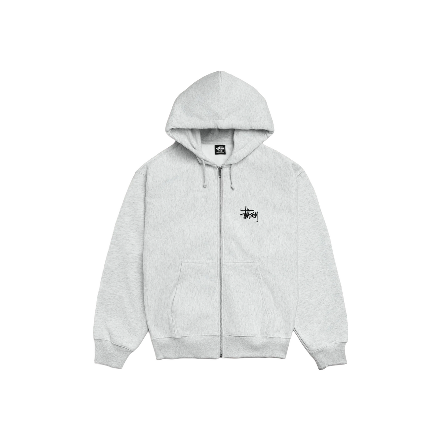 Stüssy Basic Zip-Up Hoodie Ash Heather (SS23)