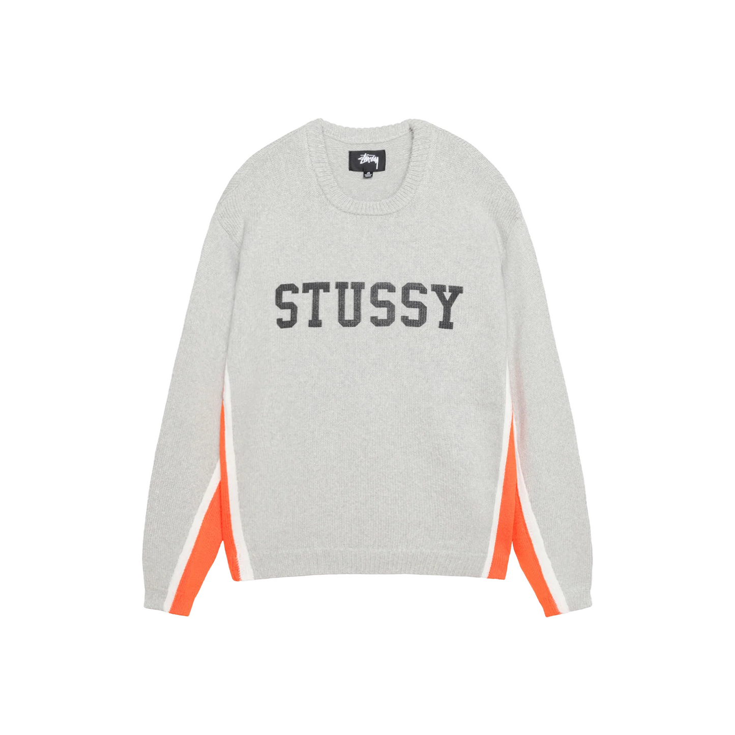 Stussy Contrast Stripe Crewneck Sweater Heather (FW24)