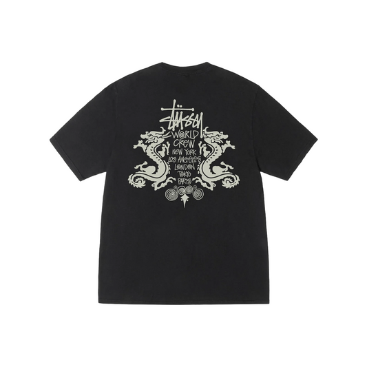 Stüssy Double Dragon Pigment Dyed Tee Black (SS25)
