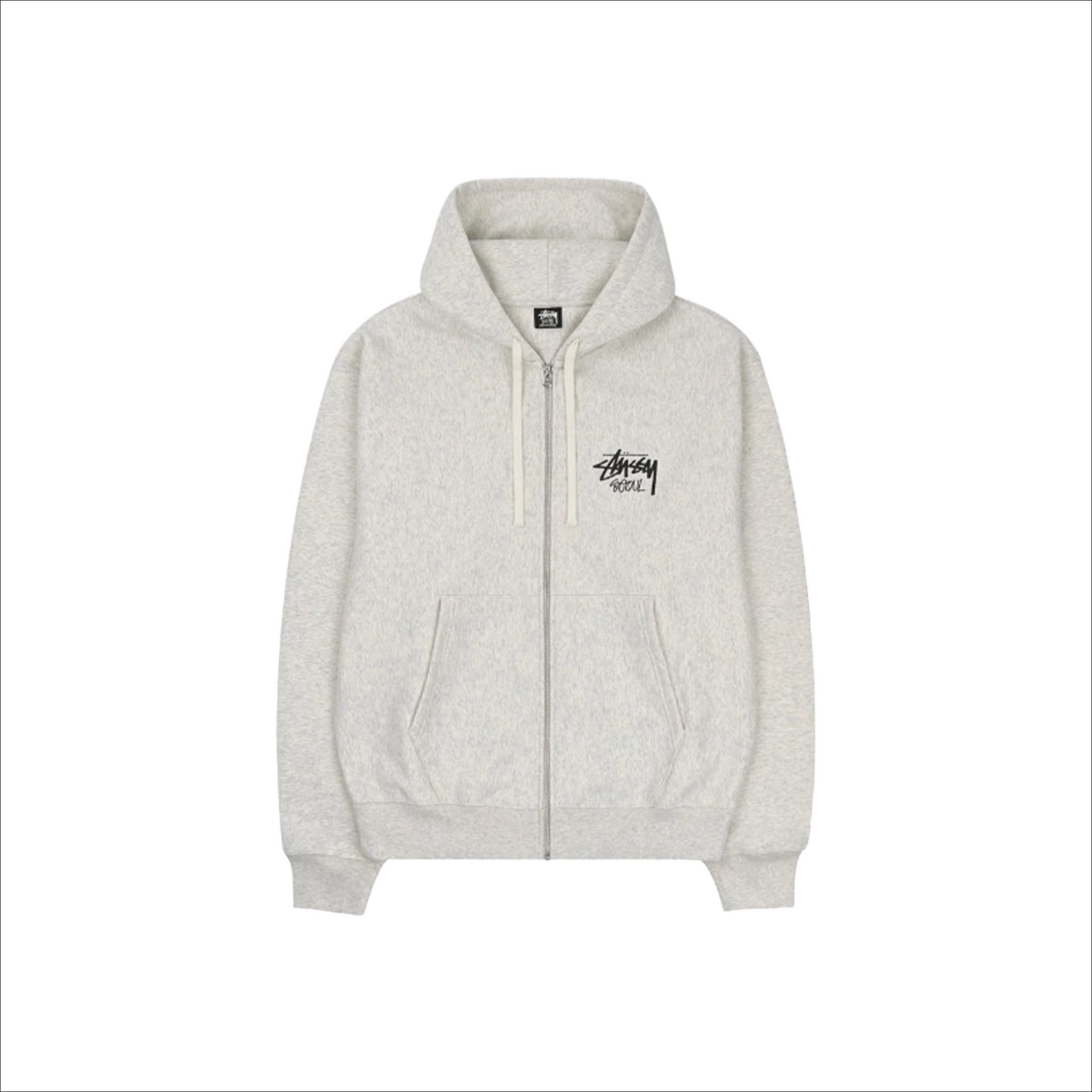Stüssy Stock Seoul Zip-Up Hoodie Ash Heather (FW23)