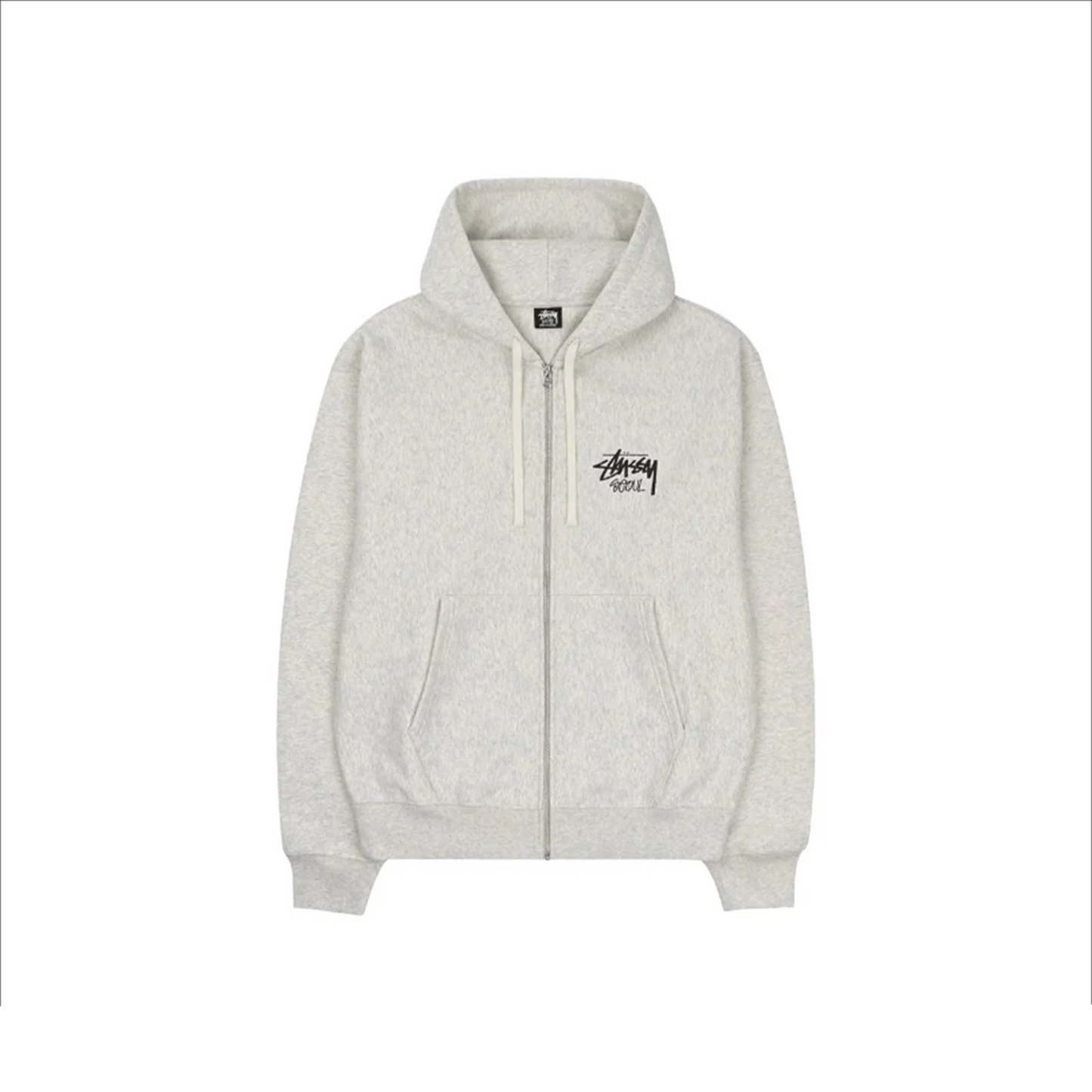 Stüssy Stock Seoul Zip-Up Hoodie Ash Heather (FW23)