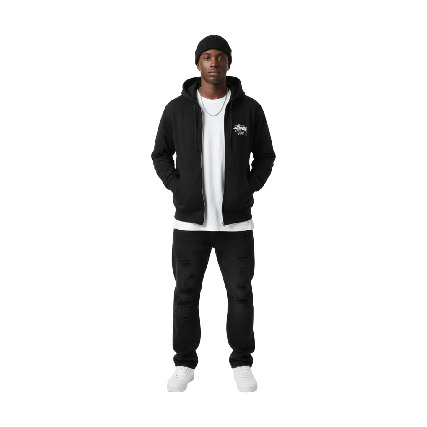 Stüssy Stock Seoul Zip-Up Hoodie Black (FW23)