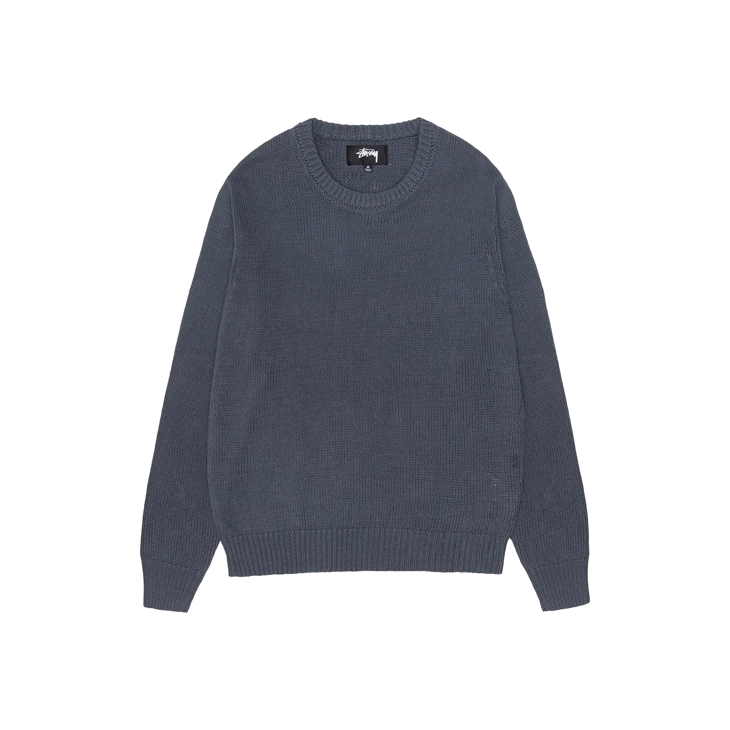 Stussy Surfman Icon Cotton Linen Crewneck Sweater Dusty Blue (FW24)