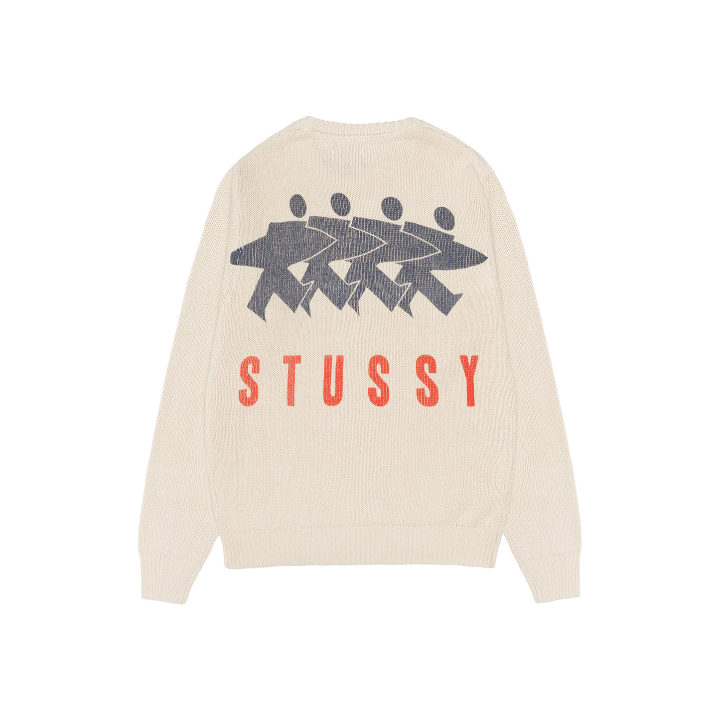 Stussy Surfman Icon Cotton Linen Crewneck Sweater Ivory (FW24)