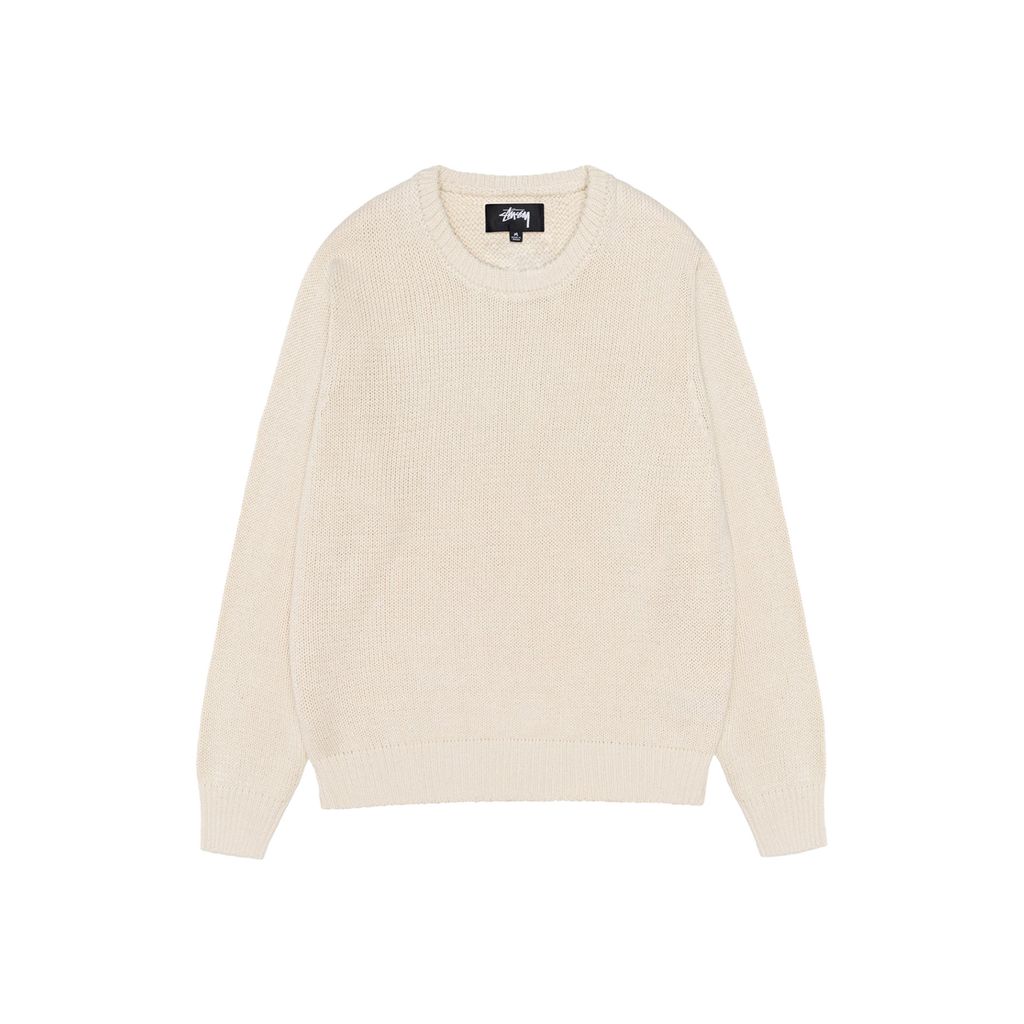 Stussy Surfman Icon Cotton Linen Crewneck Sweater Ivory (FW24)