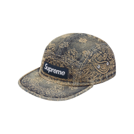 Supreme Bandana Jacquard Denim Camp Cap Blue (SS25)