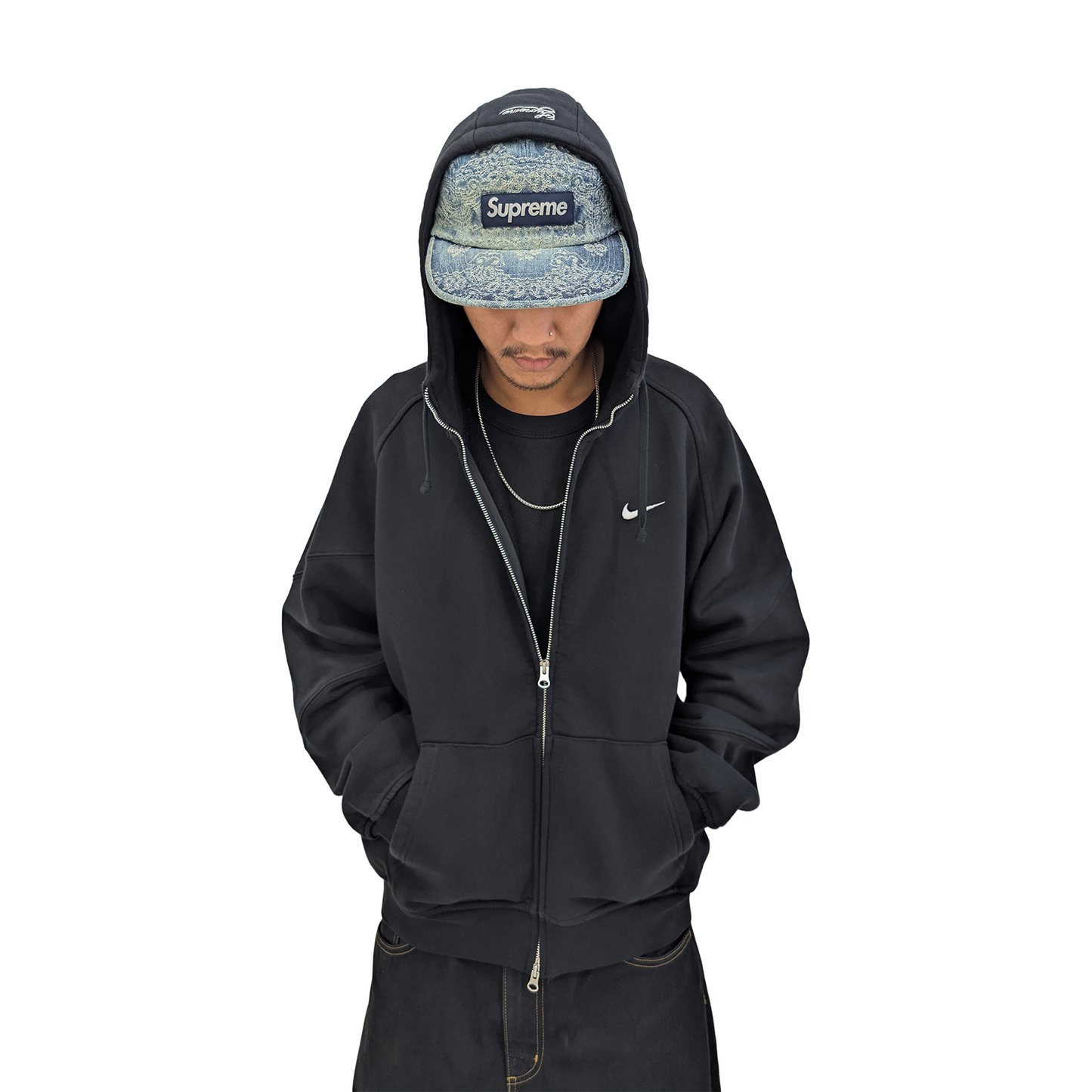 Supreme Bandana Jacquard Denim Camp Cap Blue (SS25)