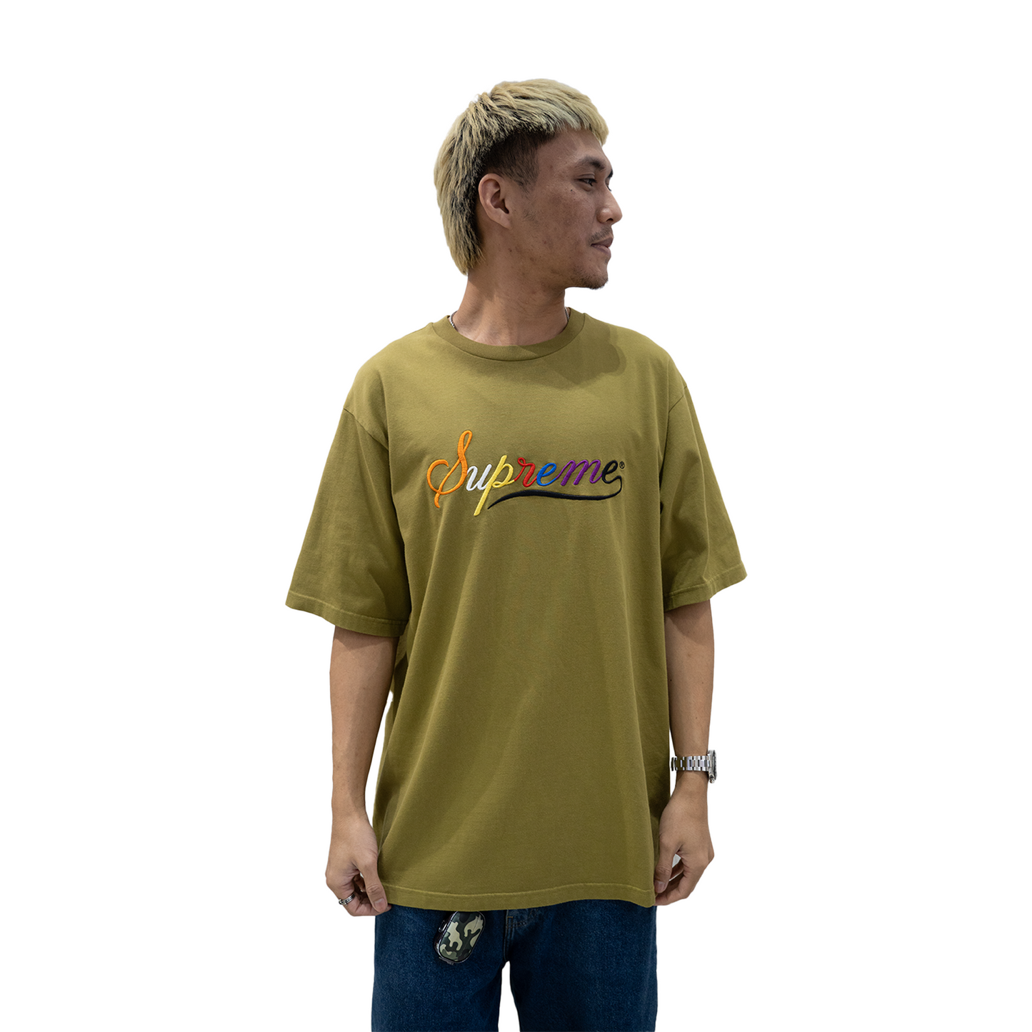 Supreme Cursive S/S Tee Dusty Olive (FW24)