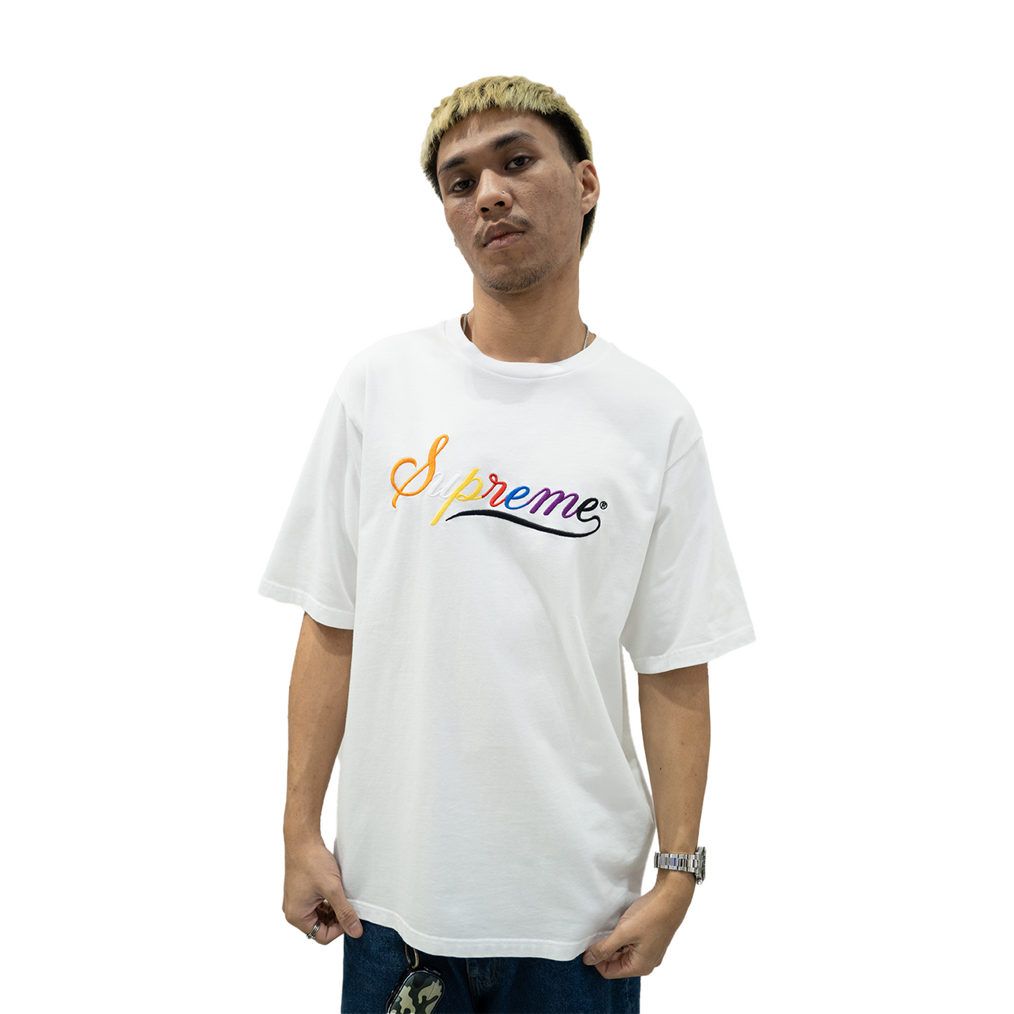 Supreme Cursive S/S Tee White (FW24)