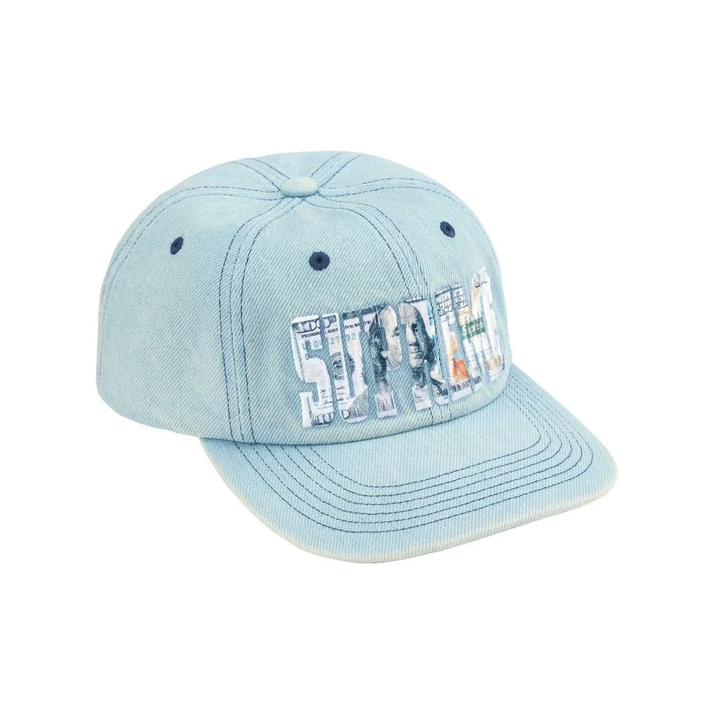 Supreme Embroidered Money Logo 6-Panel Cap Denim (SS26)