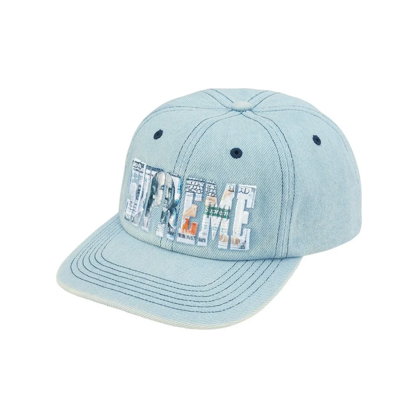 Supreme Embroidered Money Logo 6-Panel Cap Denim (SS26)