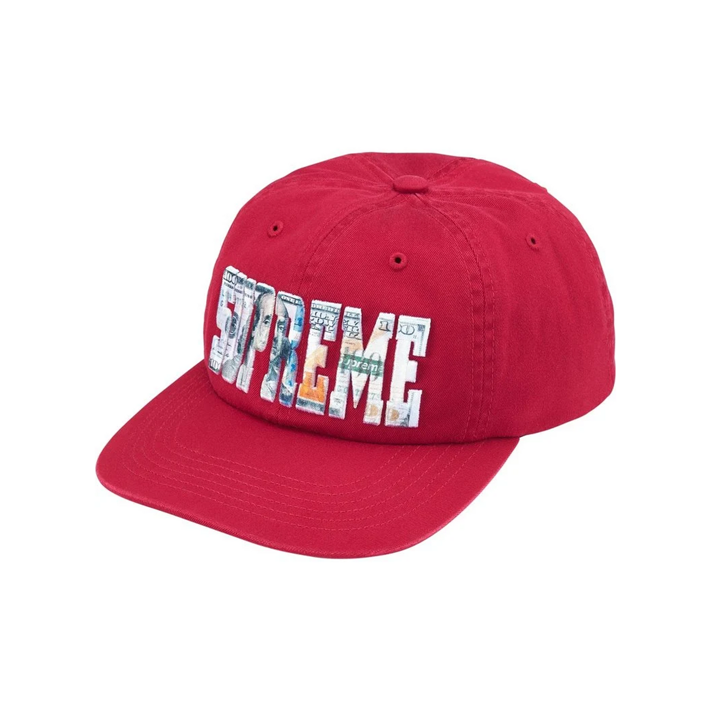 Supreme Embroidered Money Logo 6-Panel Cap Red (SS26)