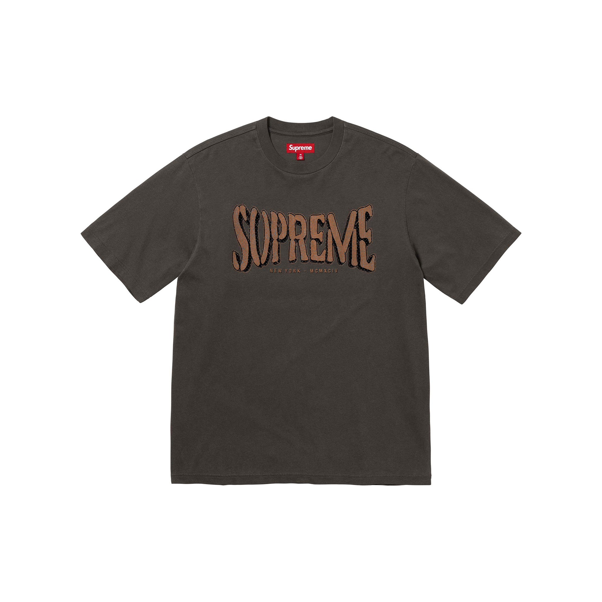 Supreme Flocked Washed S/S Tee Black (SS25) – STEALPLUG KL