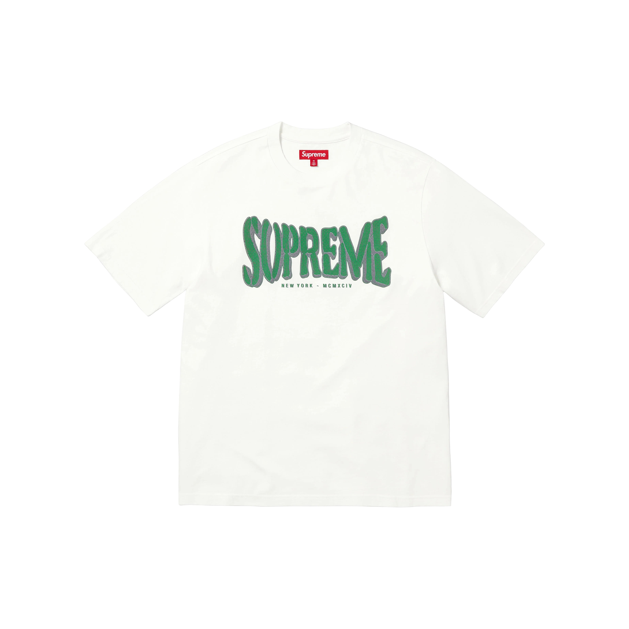 Supreme Flocked Washed S/S Tee White (SS25) – STEALPLUG KL