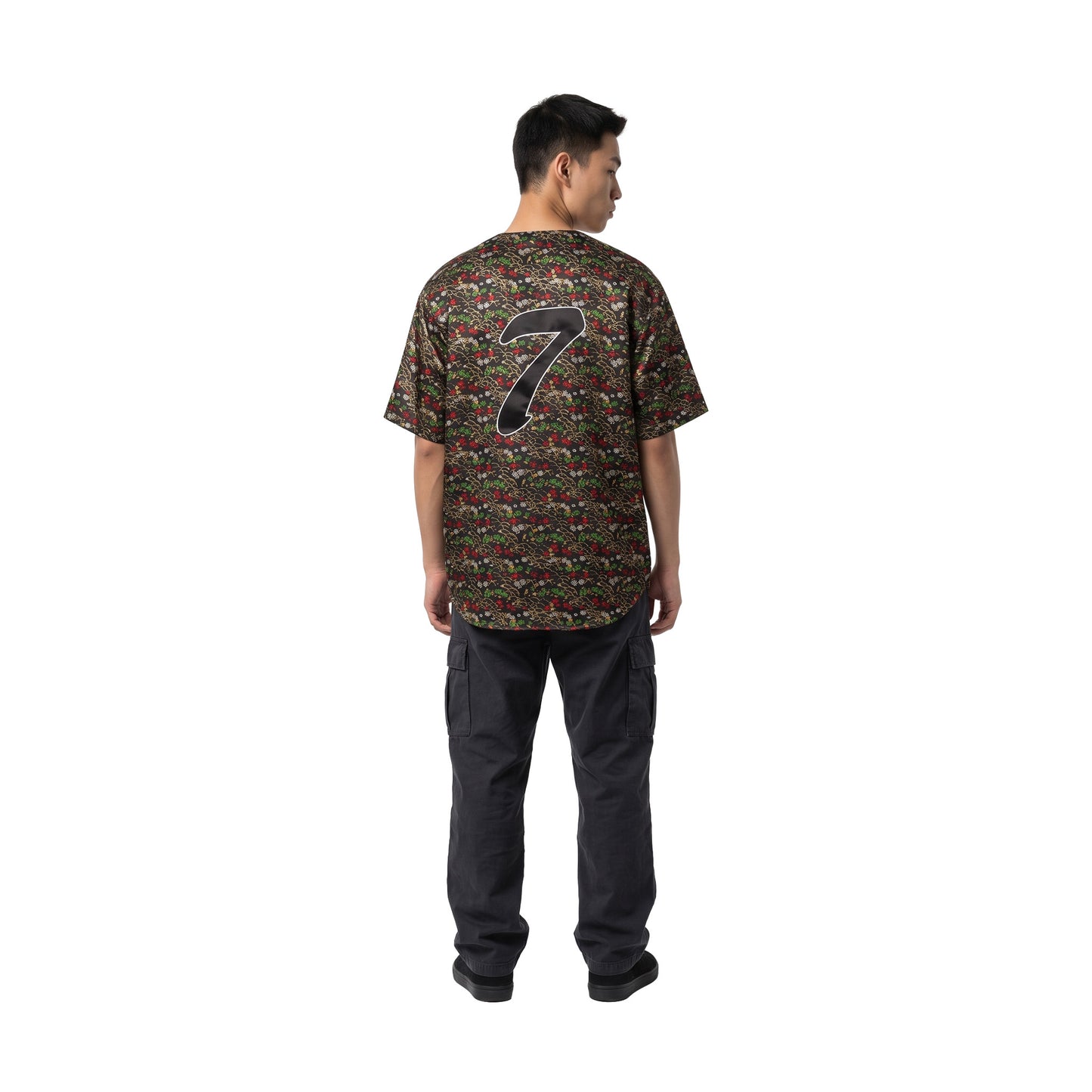 Supreme Floral Jacquard Baseball Jersey Black (SS26)