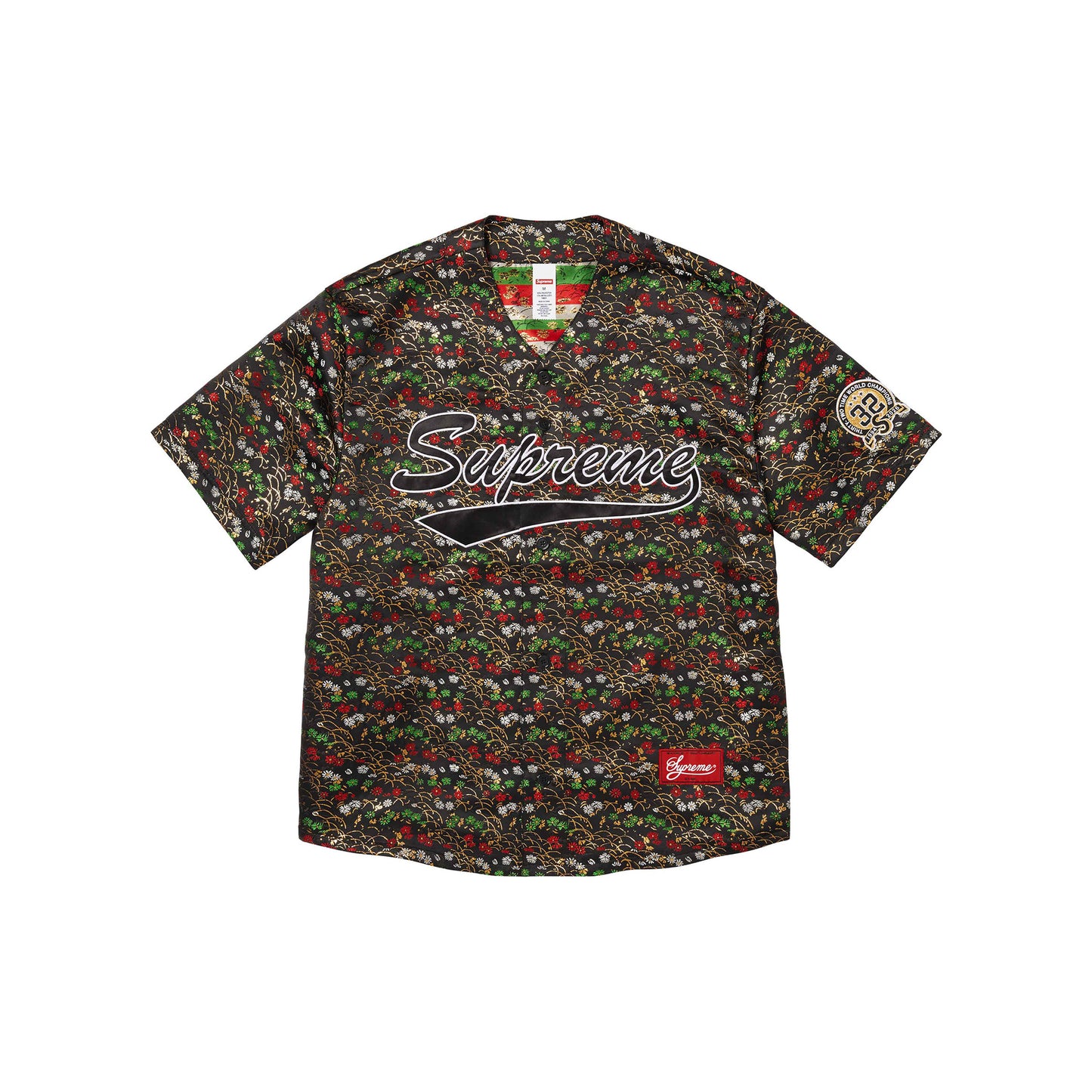 Supreme Floral Jacquard Baseball Jersey Black (SS26)