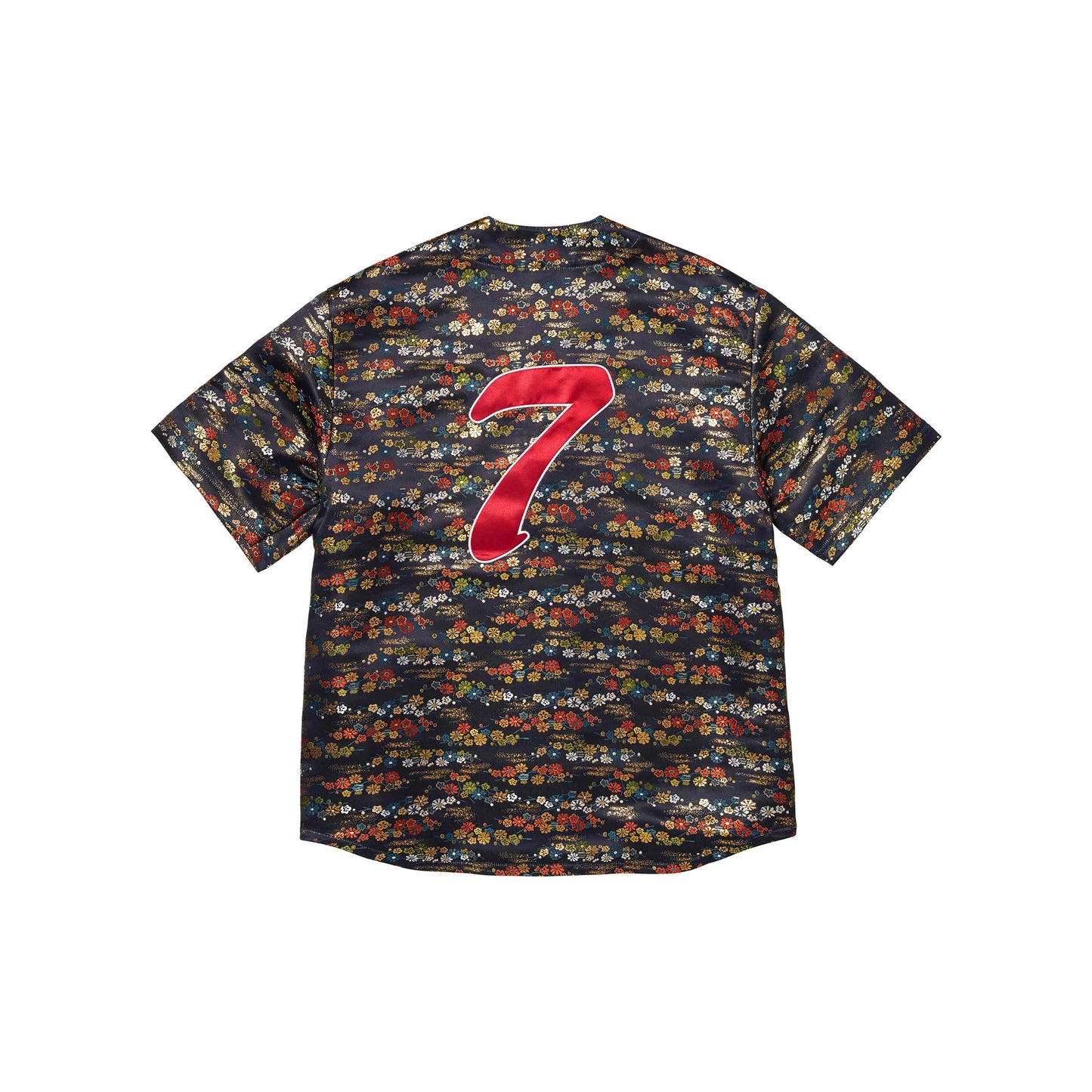 Supreme Floral Jacquard Baseball Jersey Navy (SS26)