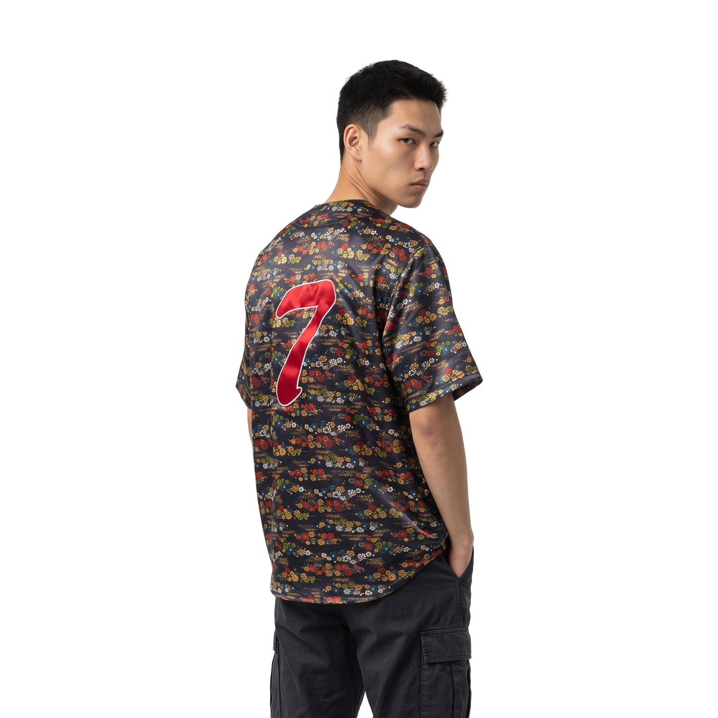 Supreme Floral Jacquard Baseball Jersey Navy (SS26)