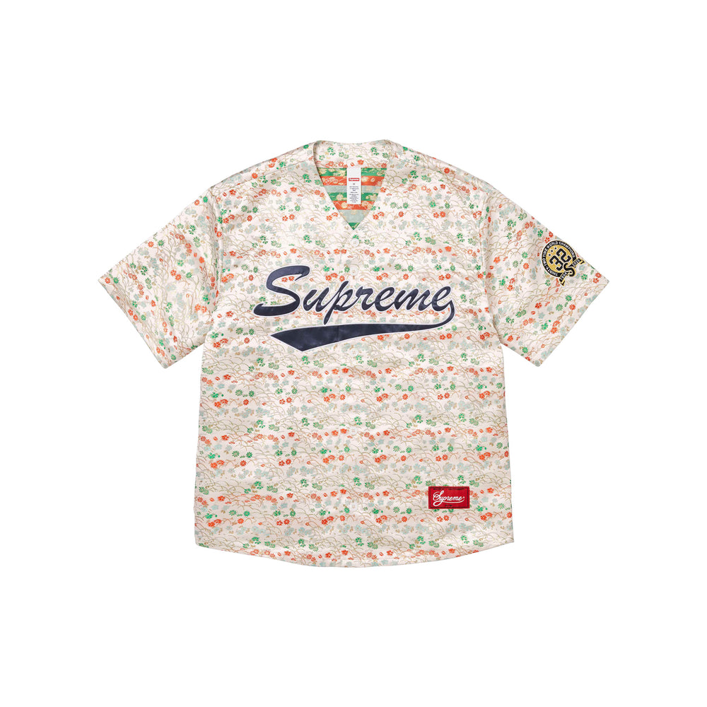 Supreme Floral Jacquard Baseball Jersey White (SS26)
