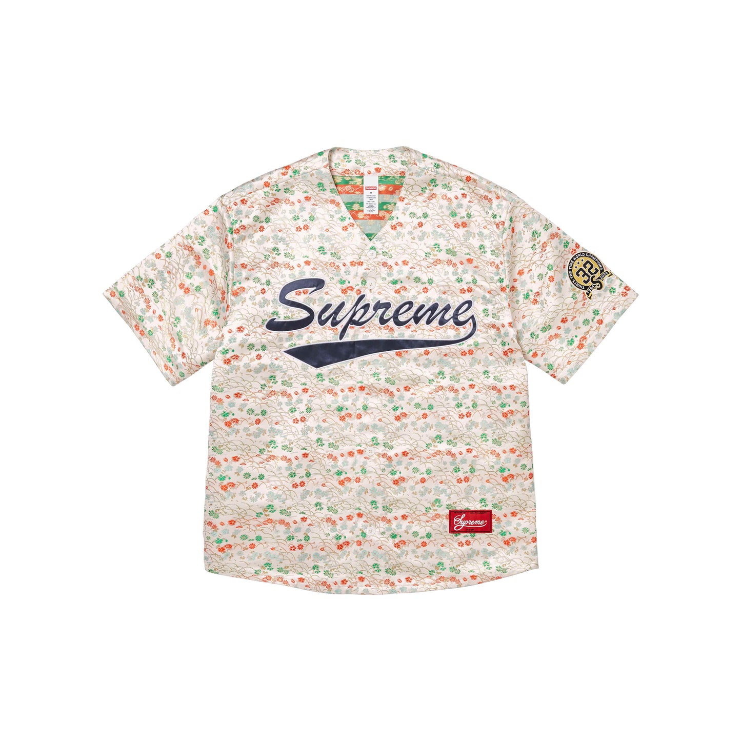 Supreme Floral Jacquard Baseball Jersey White (SS26)