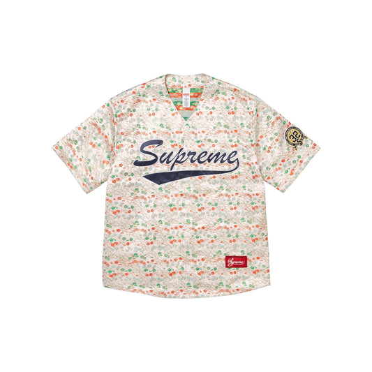 Supreme Floral Jacquard Baseball Jersey White (SS26)