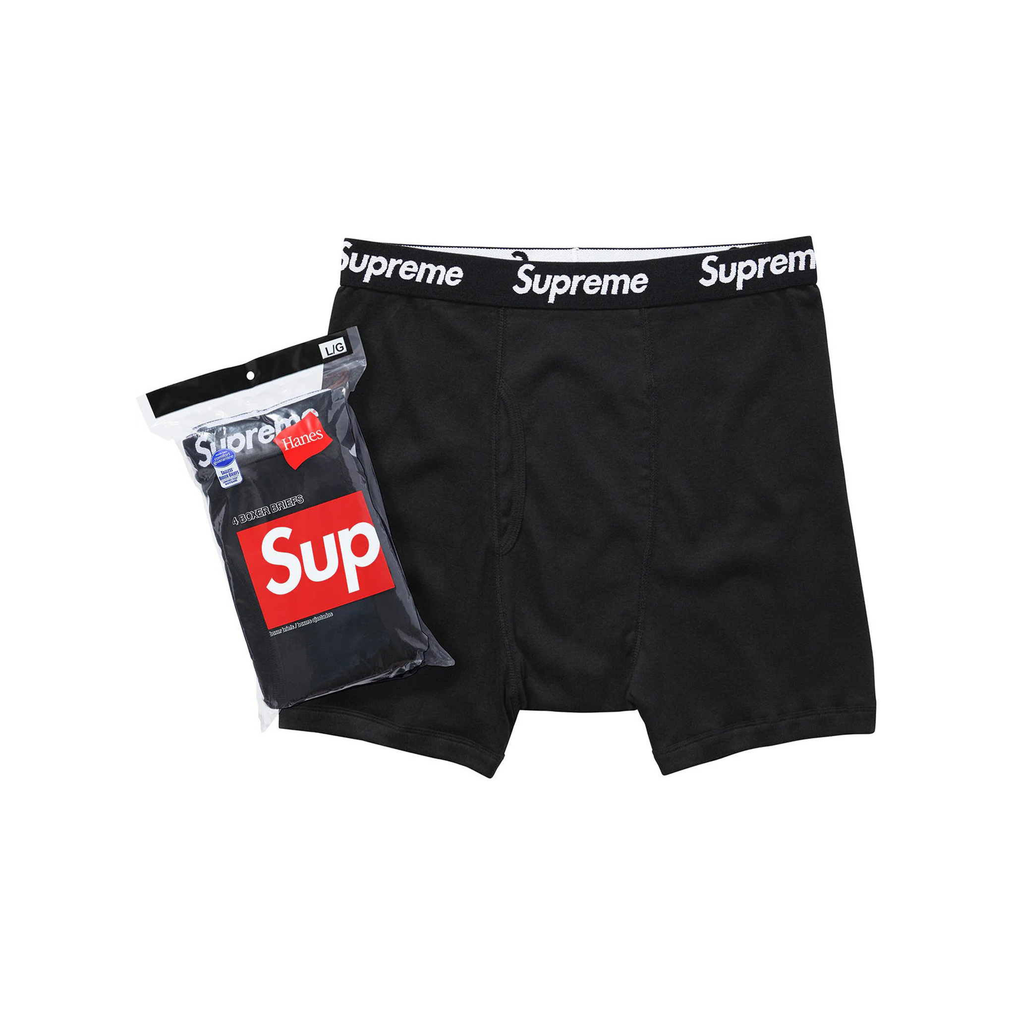 Supreme Hanes Boxer Briefs (4 Pack) Black (FW24)