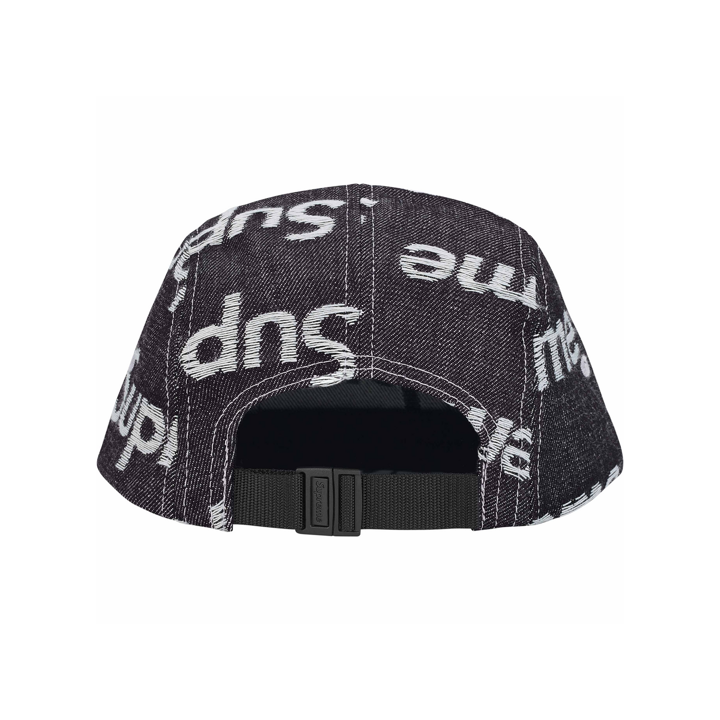 Supreme Jacquard Logos Denim Camp Cap Rigid Indigo (FW25)