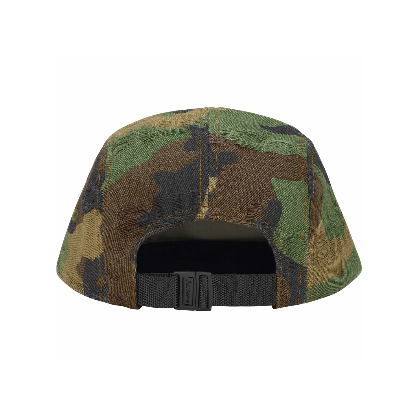 Supreme Jacquard Logos Denim Camp Cap Woodland Camo (FW25)