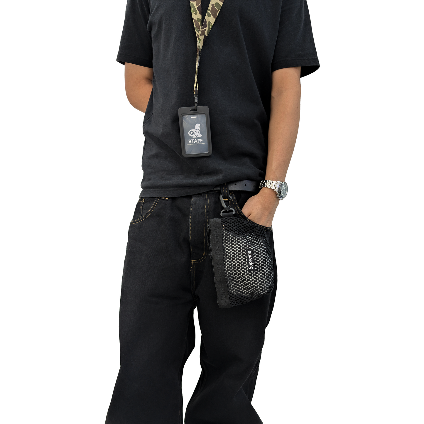 Supreme Mesh Mini Pouch Bag Black (SS25)